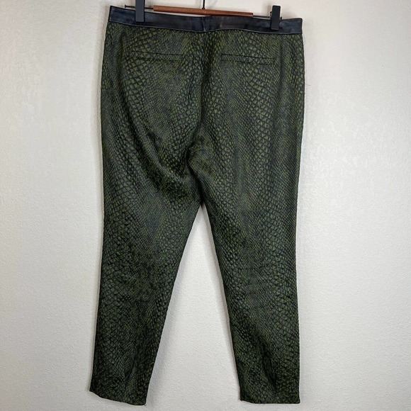 Tibi New‎ York Womens Snake Print Skinny Ankle Pants 6 Mid-Rise Green - Picture 2 of 14